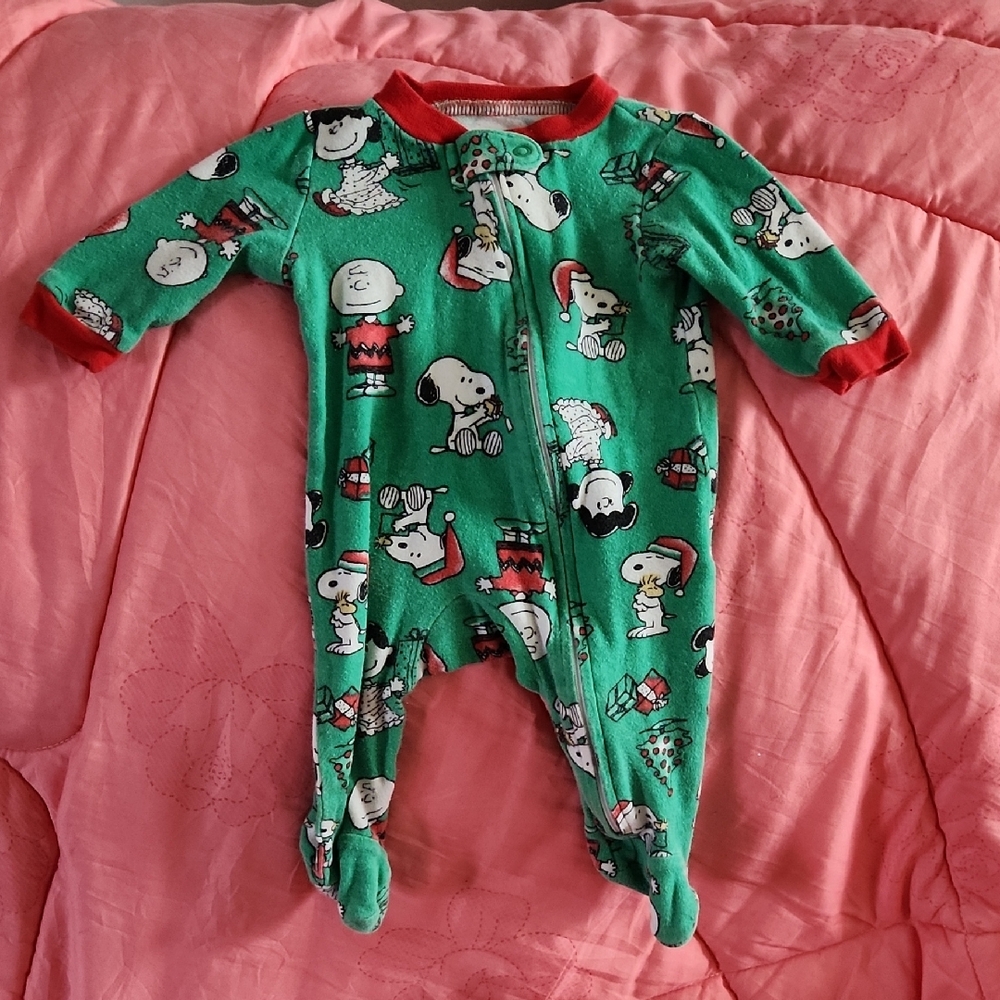 Kids Green Snoopy One Piece